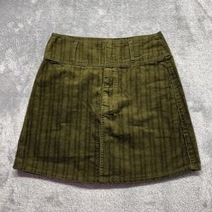 Rewash Corduroy‎ Mini Skirt Women Size 7/28 Olive Green Good A-Line 100% Cotton